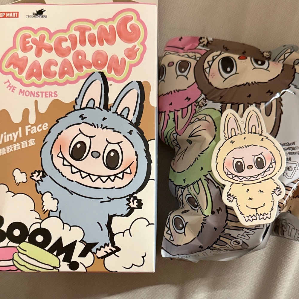100% Authentic Labubu Open Box - Exciting Macaroon (SoyMilk)